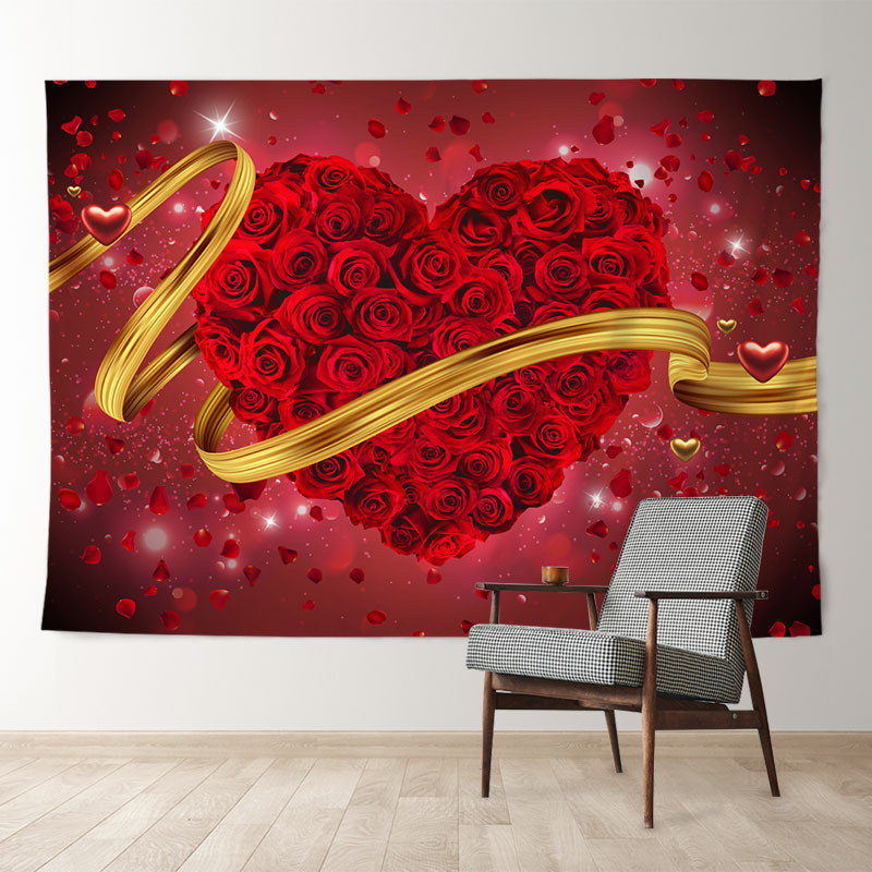 Aperturee - Rosenherz mit Schleife süßer Valentinstag Hintergrund