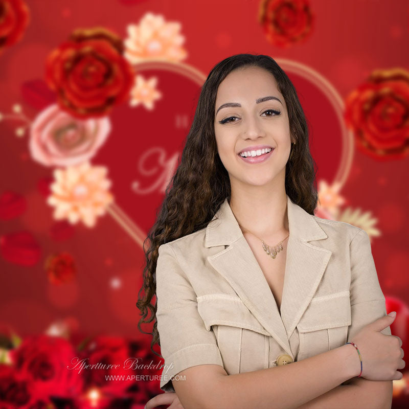 Aperturee - Rad Roses Heart Schönen Muttertag Party Hintergrund