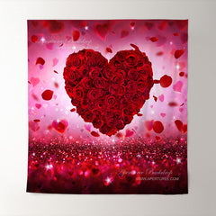 Aperturee - Roter Rosen Herz Thema Valentinstag Fotohintergrund
