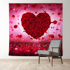 Aperturee - Roter Rosen Herz Thema Valentinstag Fotohintergrund