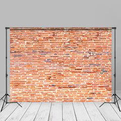 Aperturee – Rustikaler weicher roter Backsteinmauer Fotohintergrund für das Studio