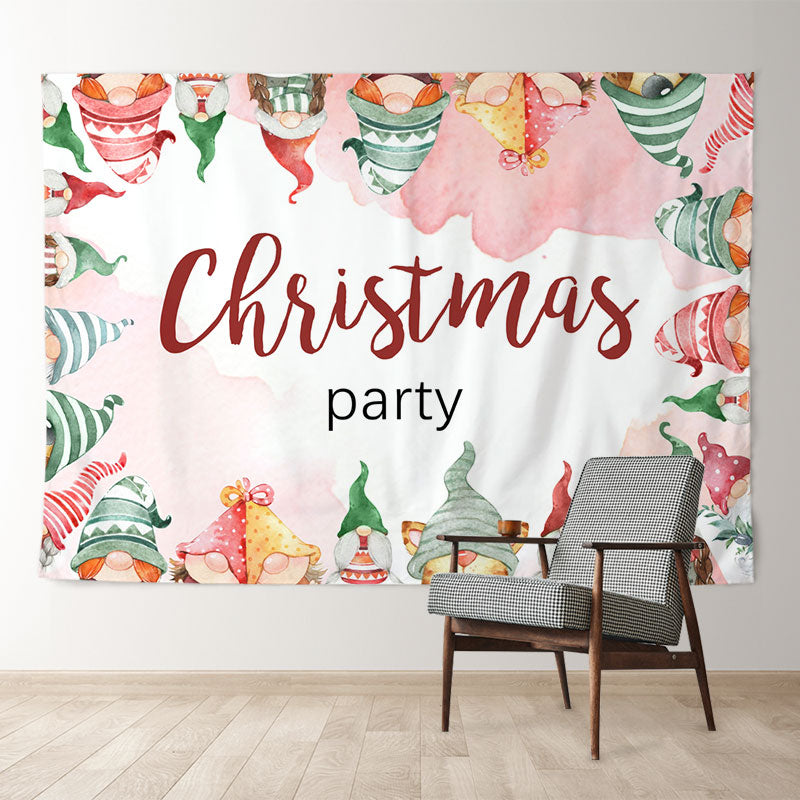 Aperturee - Weihnachtsmann Puppen rosa Thema Weihnachtsparty Hintergrund
