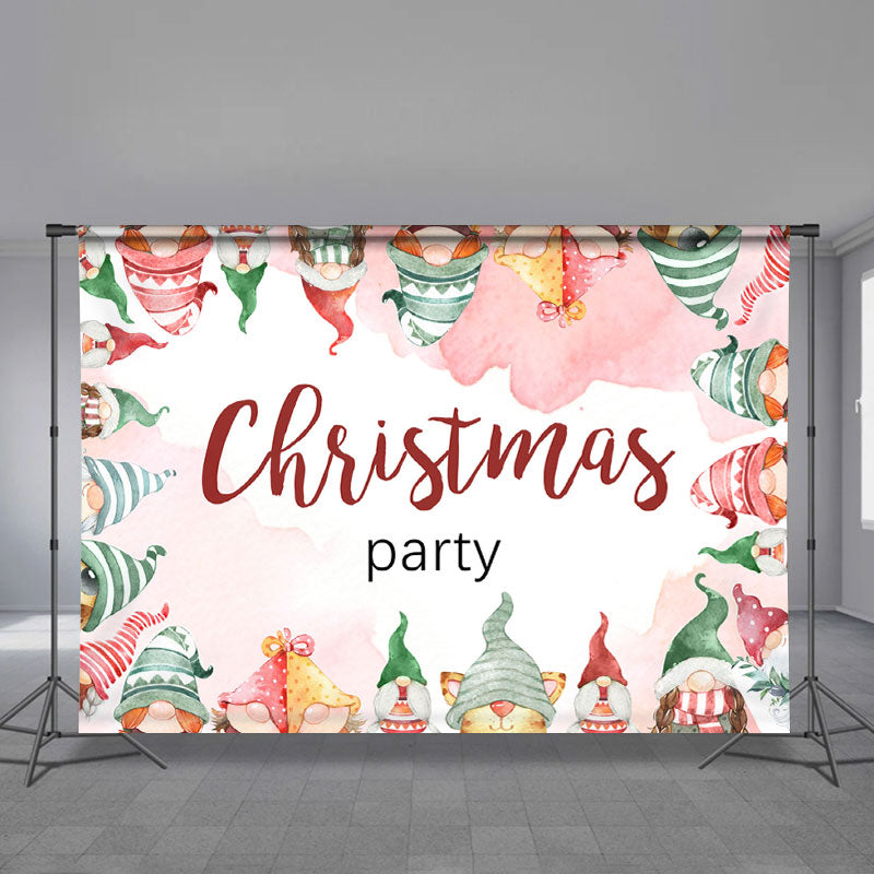 Aperturee - Weihnachtsmann Puppen rosa Thema Weihnachtsparty Hintergrund