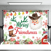 Aperturee - Santa Snowflake Green Red Frohe Weihnachten Hintergrund