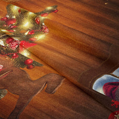 Aperturee - Santa Out Window Holzwand Weihnachtskulisse