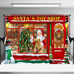 Aperturee - Weihnachtsmann Spielzeugladen Schneemann Weihnachtsfotohintergrund