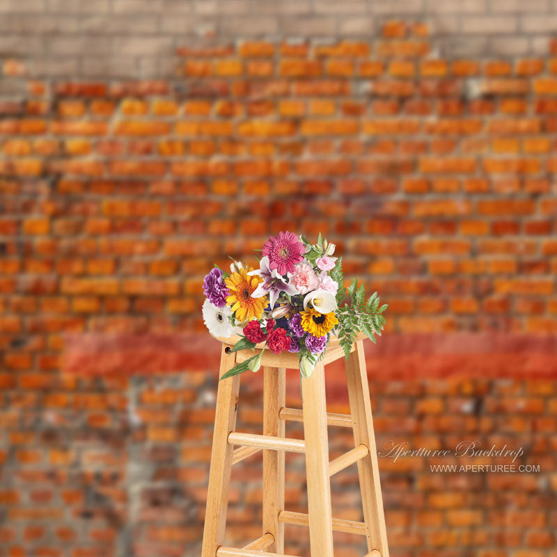 Aperturee – Fotografie Hintergrund „Shabby Rural Red Brick Wall