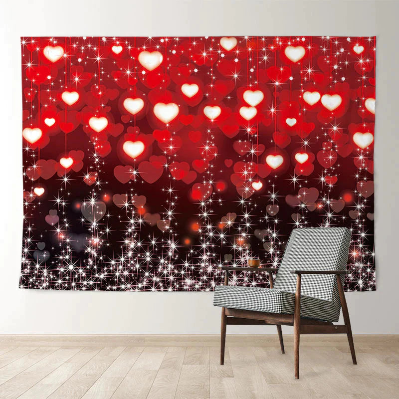 Aperturee - Glänzendes rotes Herz süßer glücklicher Valentinstag Hintergrund