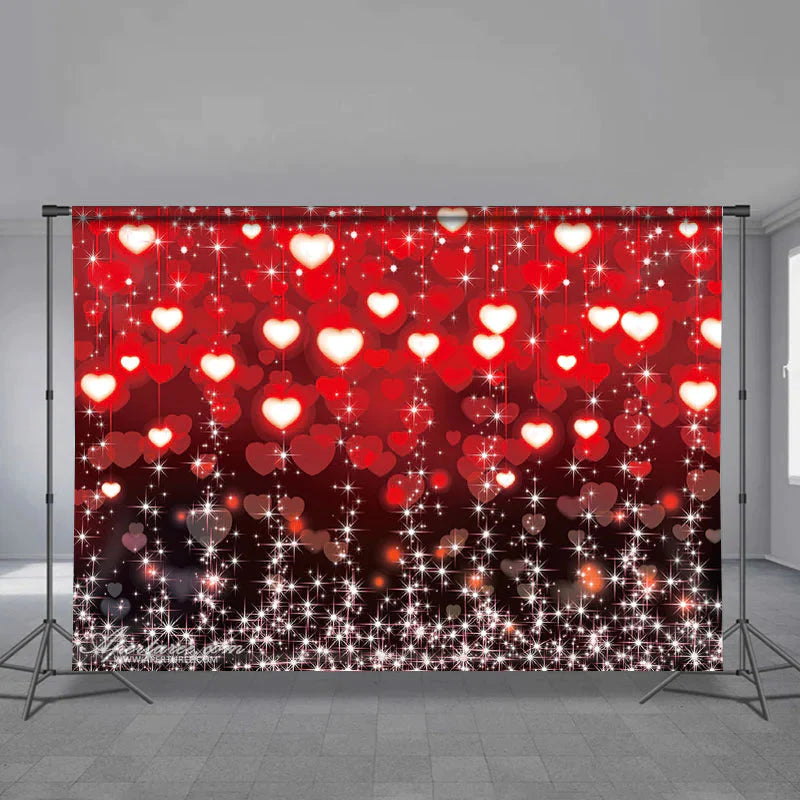 Aperturee - Glänzendes rotes Herz süßer glücklicher Valentinstag Hintergrund