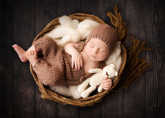 Aperturee - Geräucherte Farbbaby Fotografie hölzerne Gummibodenmatte