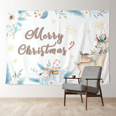 Aperturee - Schneeflocke Blumen Feiertags Hirsch Geschenk Weihnachtshintergrund