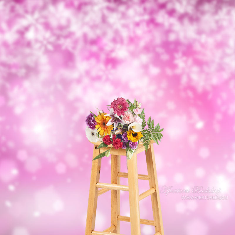Aperturee - Schneeflocken Rosa Bokeh Weihnachts Fotoshooting Hintergrund
