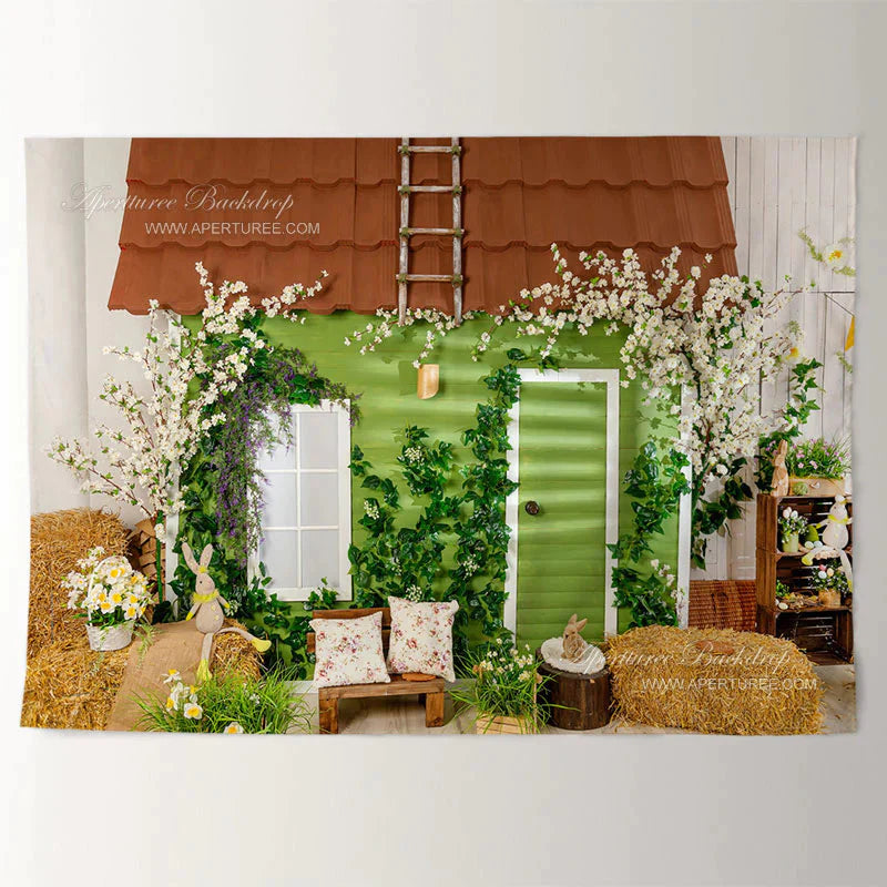 Aperturee - Frühlingshase mit Blumenhintergrund für einen fröhlichen Ostertag