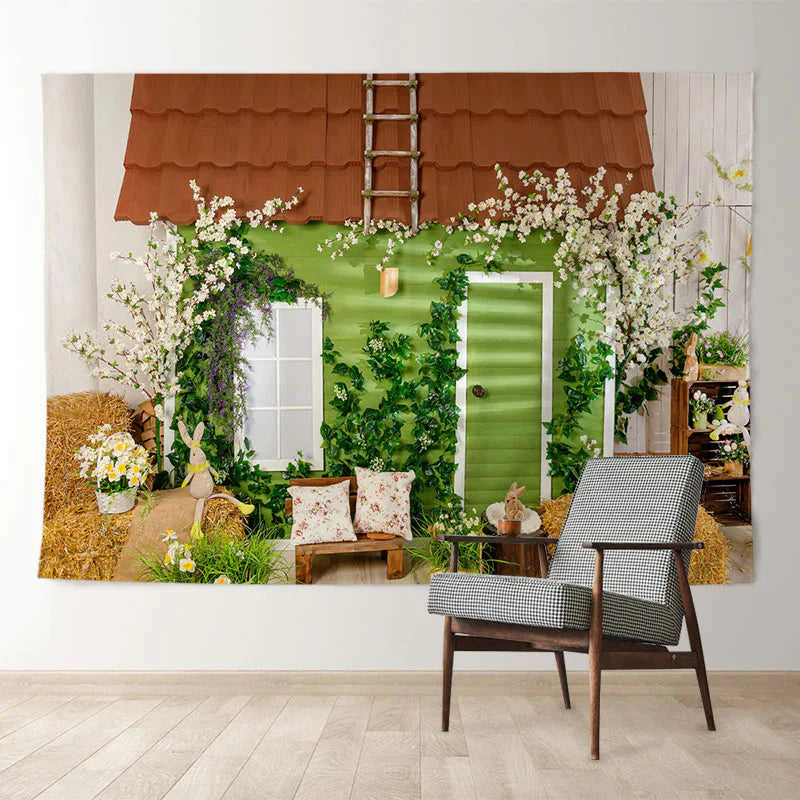 Aperturee - Frühlingshase mit Blumenhintergrund für einen fröhlichen Ostertag