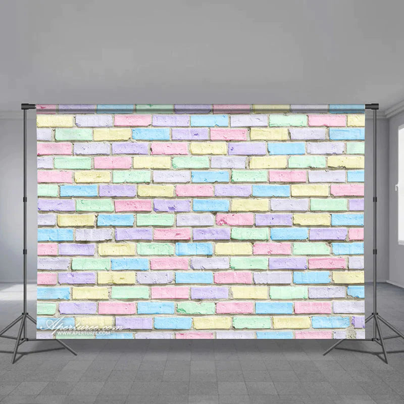Aperturee - Frühlingsfarbene Backsteinmauer Hppy Ostertag Hintergrund