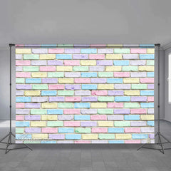 Aperturee - Frühlingsfarbene Backsteinmauer Hppy Ostertag Hintergrund
