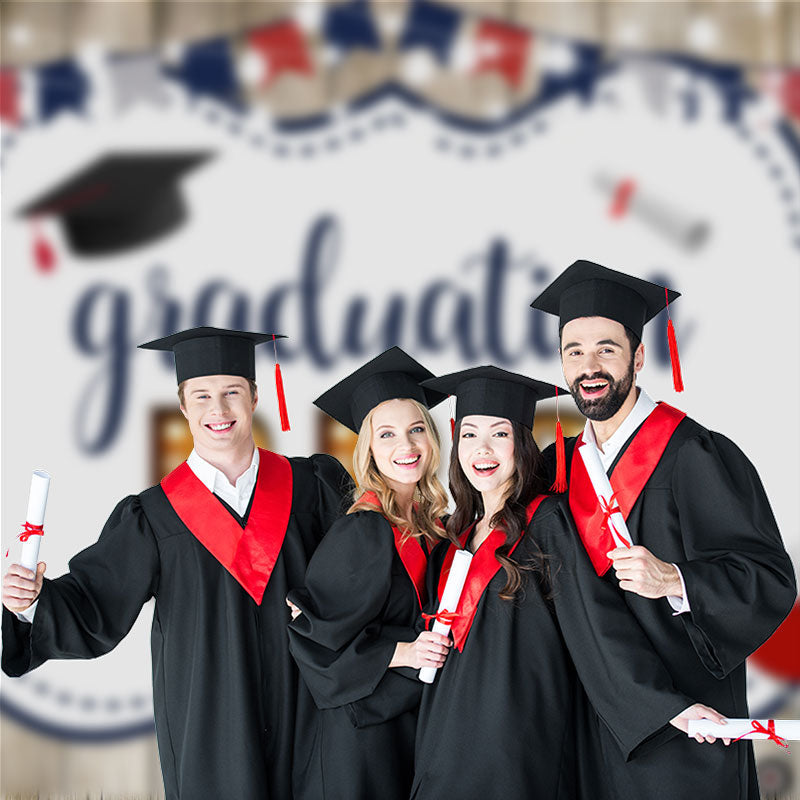 Aperturee - Fotografie Hintergrund für Abschlussfeier aus weißem Holz im BBQ Stil