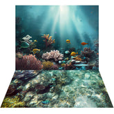 Aperturee - Sommerliche Unterwasserlandschaftskulisse + Unterwasserkorallen Bodenmatte