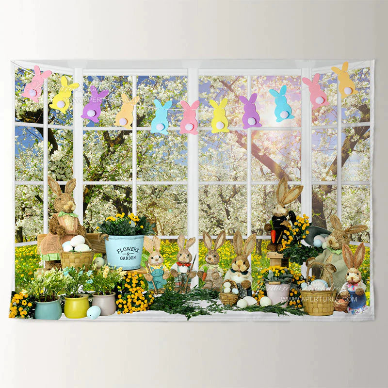 Aperturee - Sonniger Blumenfrühlingshasen Eier Osterhintergrund