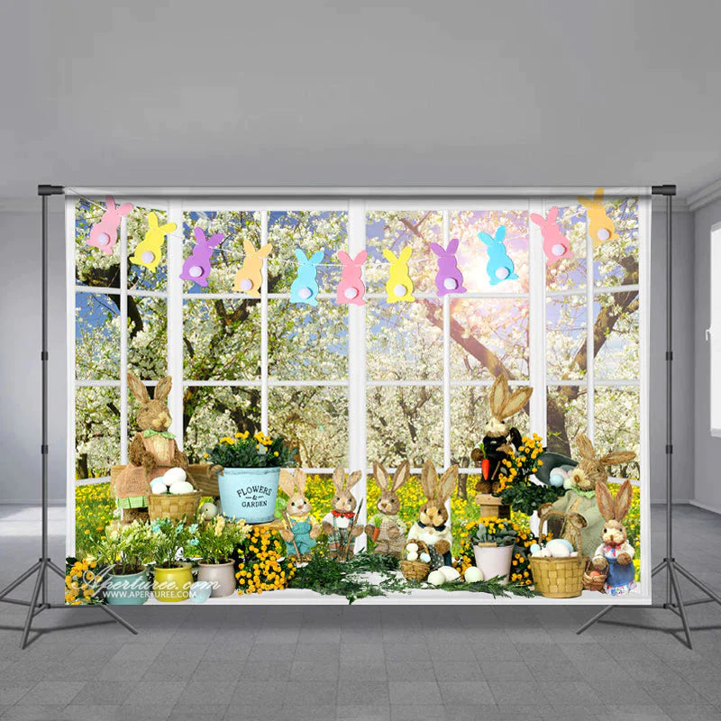 Aperturee - Sonniger Blumenfrühlingshasen Eier Osterhintergrund