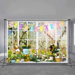 Aperturee - Sonniger Blumenfrühlingshasen Eier Osterhintergrund