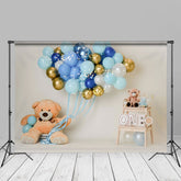 Aperturee - Porträthintergrund mit Teddybär Ballons zum 1. Geburtstag