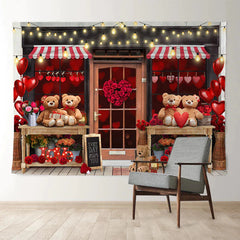 Aperturee - Teddy Liebes Herz Ballon Valentine Shop Hintergrund