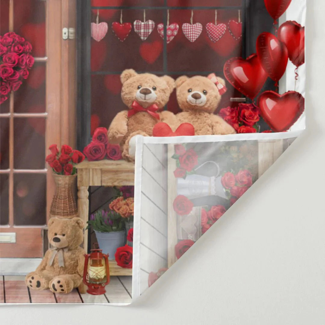 Aperturee - Teddy Liebes Herz Ballon Valentine Shop Hintergrund