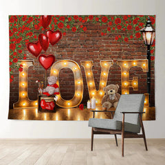 Aperturee - Teddy Love Light Rose Wall Valentinstag Hintergrund
