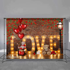 Aperturee - Teddy Love Light Rose Wall Valentinstag Hintergrund