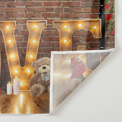 Aperturee - Teddy Love Light Rose Wall Valentinstag Hintergrund