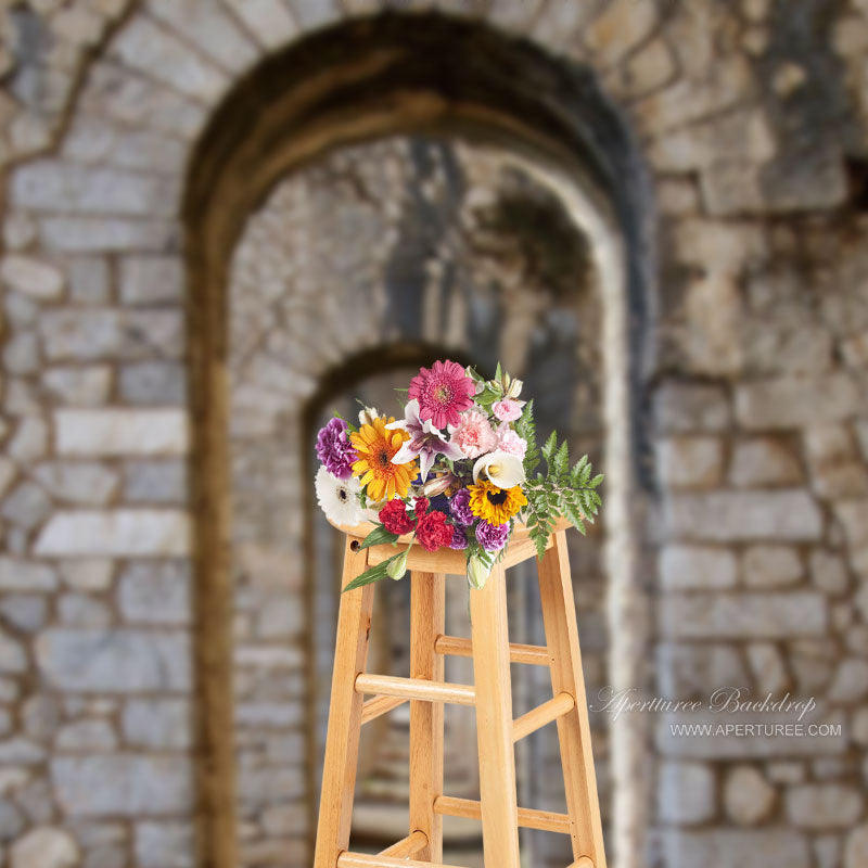 Aperturee - Tempel des Jupiter Anxur Backsteinmauer Fotohintergrund