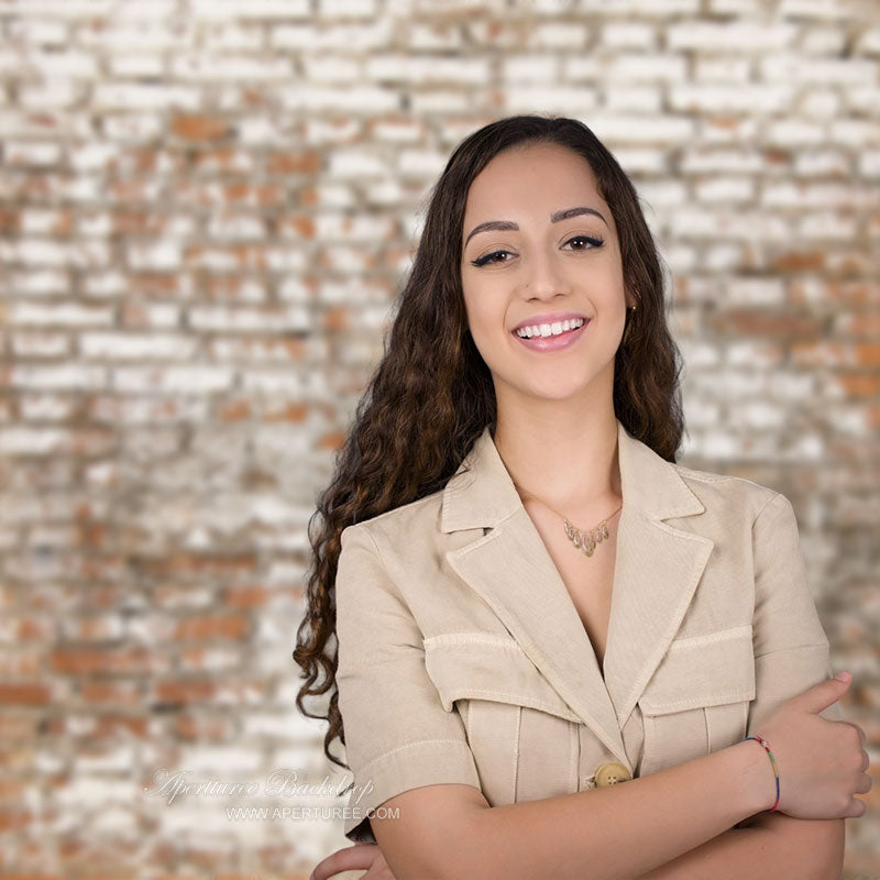 Aperturee - Vintage Backsteinmauer Fotografie Studio Hintergrund