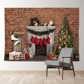Aperturee - Vintage Ziegel Wall Stock Geschenk Weihnachtskulisse