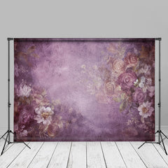 Aperturee - Vintage Blumen Dunkelblau Fine Art Fotokabinen Hintergrund