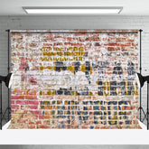 Aperturee - Vintage Graffiti Backsteinmauer Fotografie Hintergrund