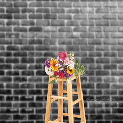 Aperturee - Vintage Grunge Schwarz Weiß Ziegel Fotohintergrund