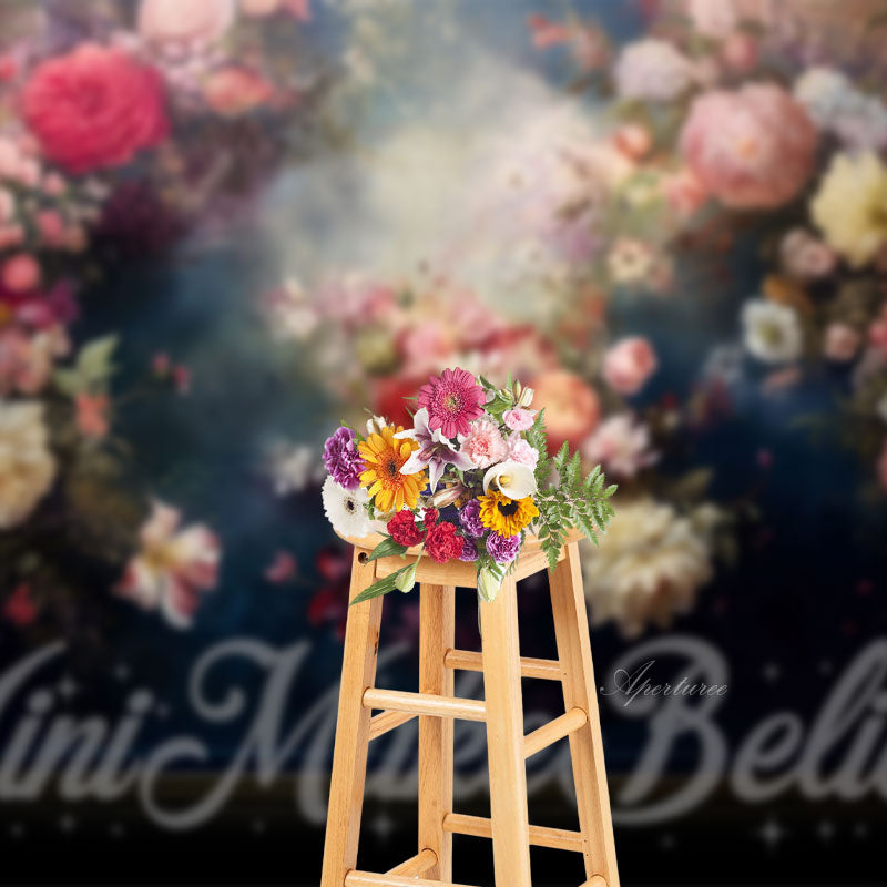Aperturee - Vintage alte Meister mit Blumen bemalter Kunsthintergrund