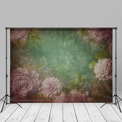 Aperturee - Vintage rosa florale grüne Abstarct Kunstkulisse