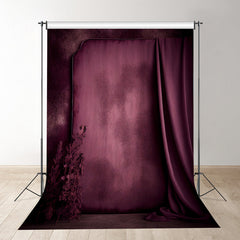 Aperturee - Vintage Rouge Textur Vorhang Fotografie Hintergrund
