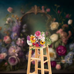 Aperturee - Vintage Wand elegante Blumen Fotoshooting Hintergrund