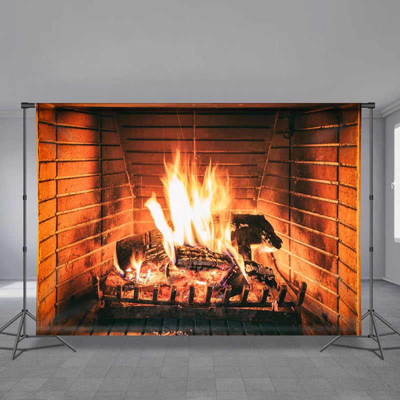 Aperturee - Warmer Kamin Andiron Holz Winterszenen Hintergrund