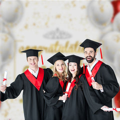 Aperturee - Rot weiße Luftballons elfenbeinfarbener Grad Hintergrund für die Fotografie