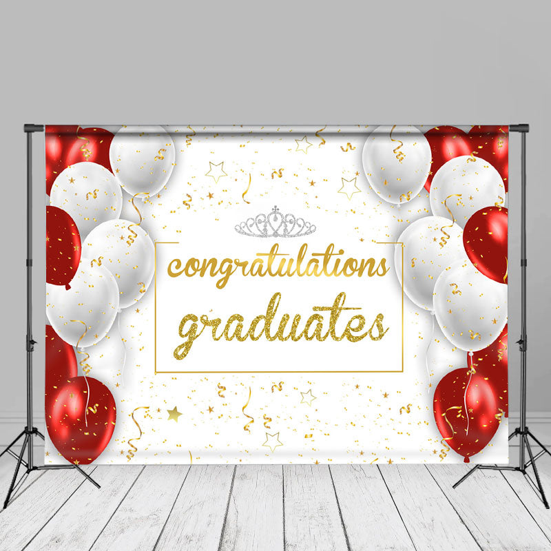 Aperturee - Rot weiße Luftballons elfenbeinfarbener Grad Hintergrund für die Fotografie