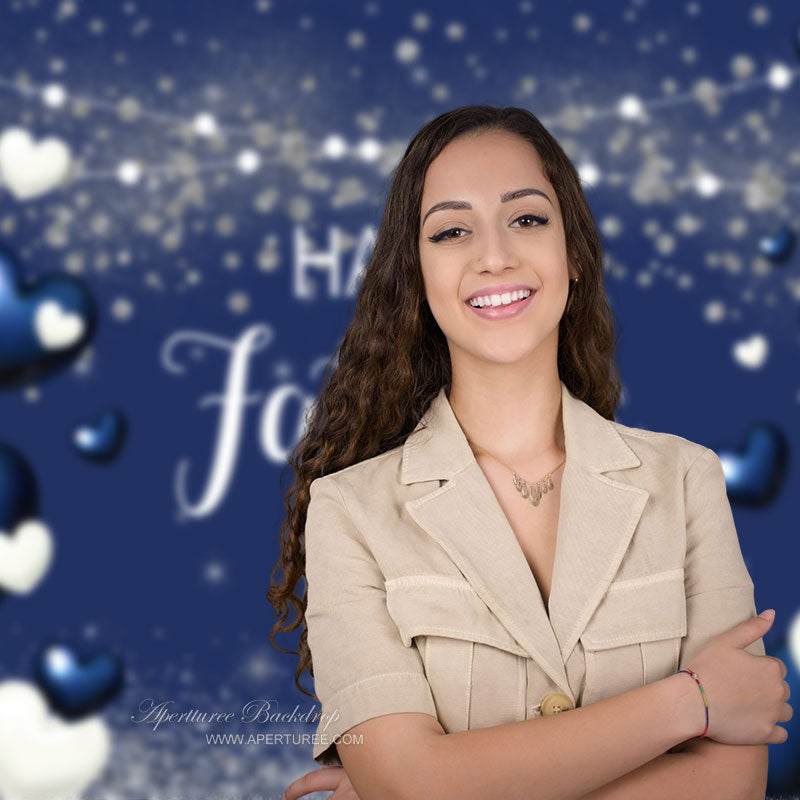 Aperturee - Weißer blauer glitzernder Hintergrund zum Vatertag zum Selbermachen