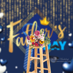 Aperturee - Weiß blauer Herz Gold Glitzer Hintergrund zum Vatertag