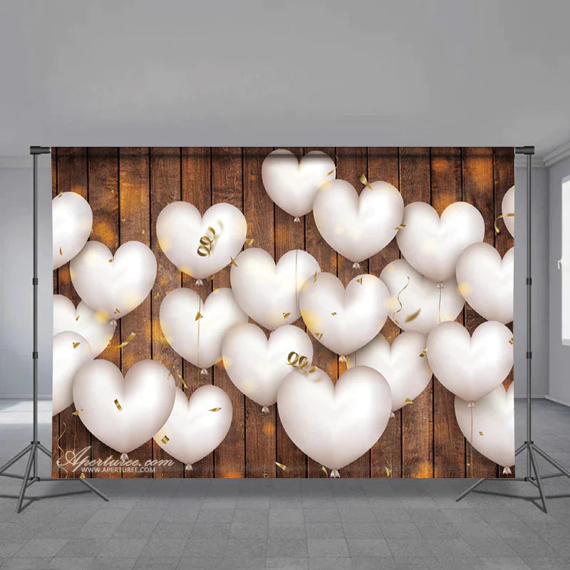 Aperturee - Weißer Herzballon lebte glückliche Valentinstag Hintergrund