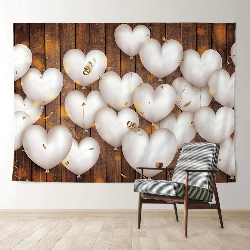 Aperturee - Weißer Herzballon lebte glückliche Valentinstag Hintergrund