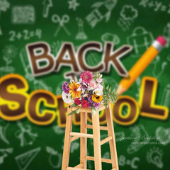 Aperturee - Weißer Muster grüner Zurück zur Schule Fotohintergrund