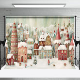 Aperturee - Winter Weihnachtsstadt Fotografie Hintergrund für Kinder